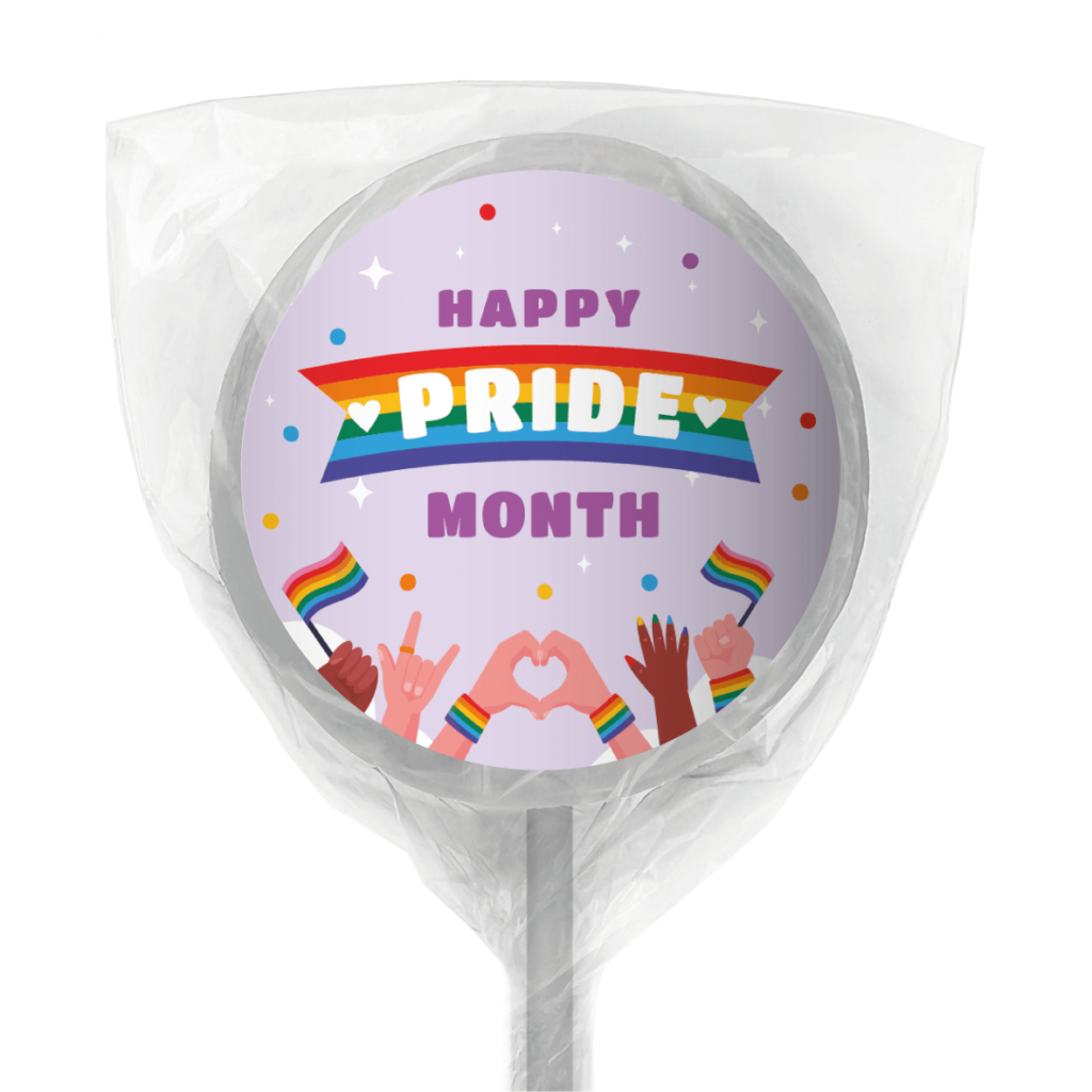 purple pride month lollipop white