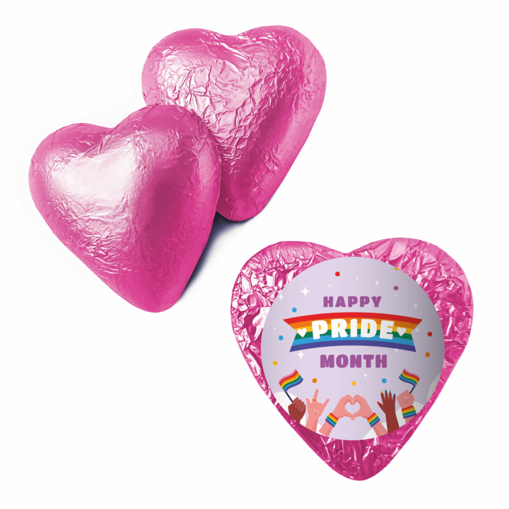 purple pride month pink heart