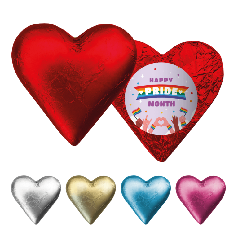 Pride Month Celebration Personalised Foil Chocolate Hearts