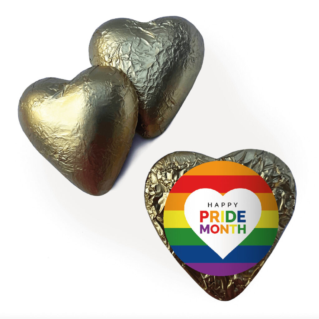 rainbow pride heart gold heart