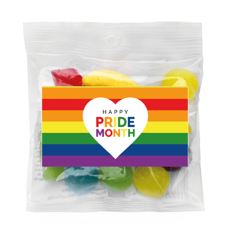 Rainbow Heart Pride Month Personalised Lolly Bags