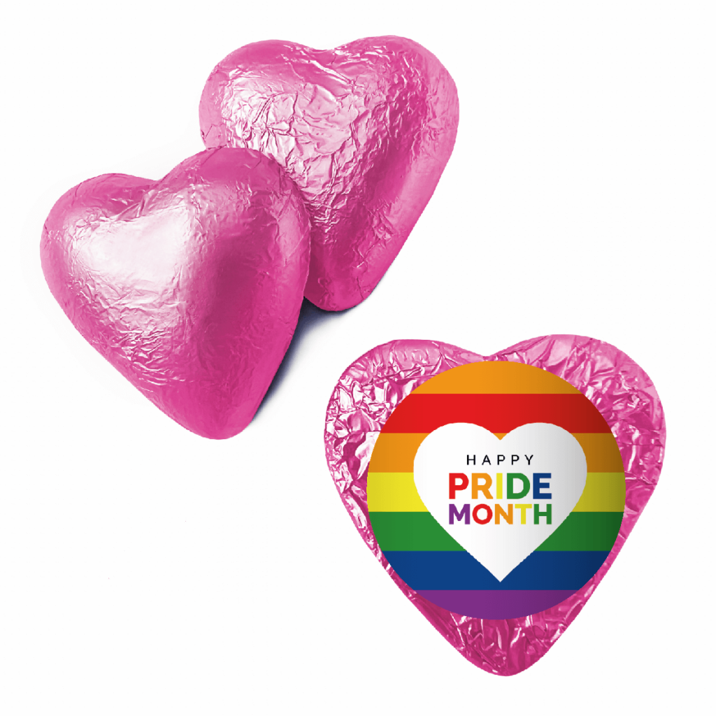 rainbow pride heart pink heart
