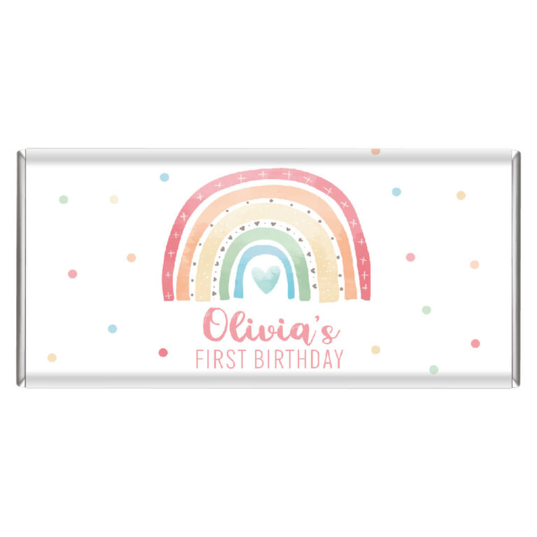 Pastel Rainbow Personalised Chocolate Bars