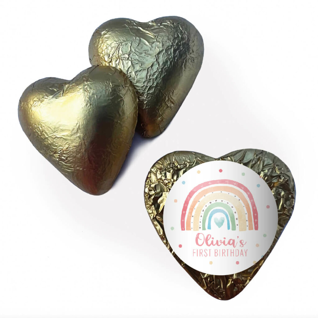 rainbow pastels gold heart