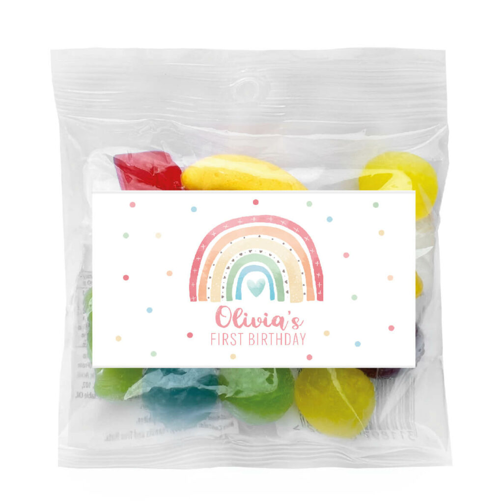 rainbow pastels lolly bags