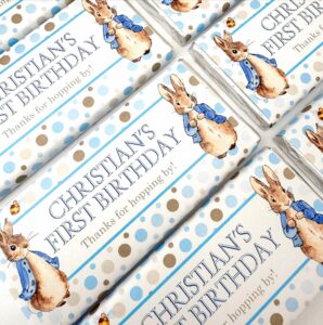 peter rabbit design chocolate bar favours