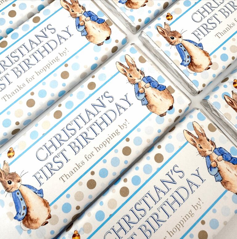 Peter Rabbit Design Custom Chocolate Bar Favours