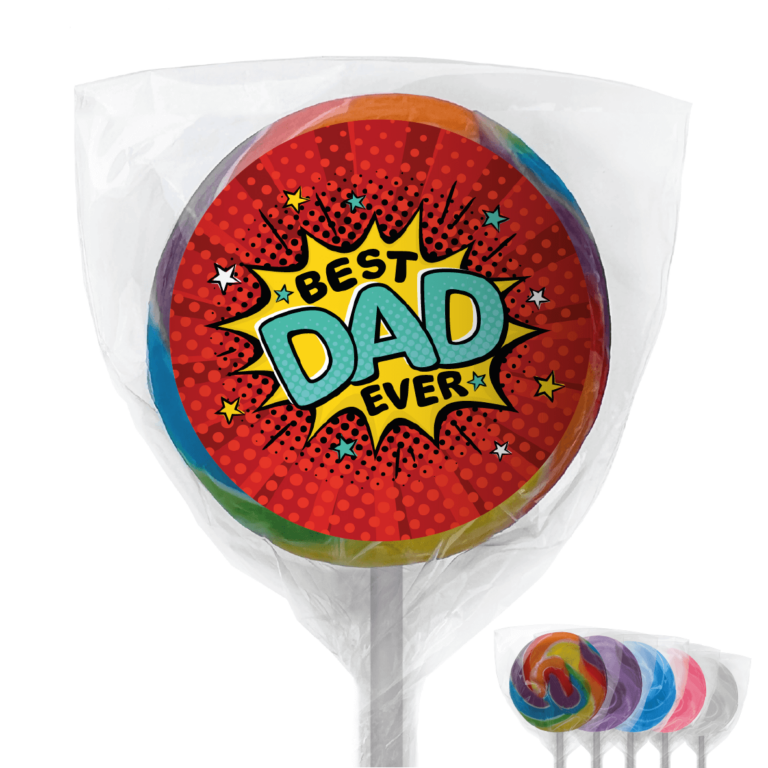 Fathers Day Comic Style Custom Lollipops