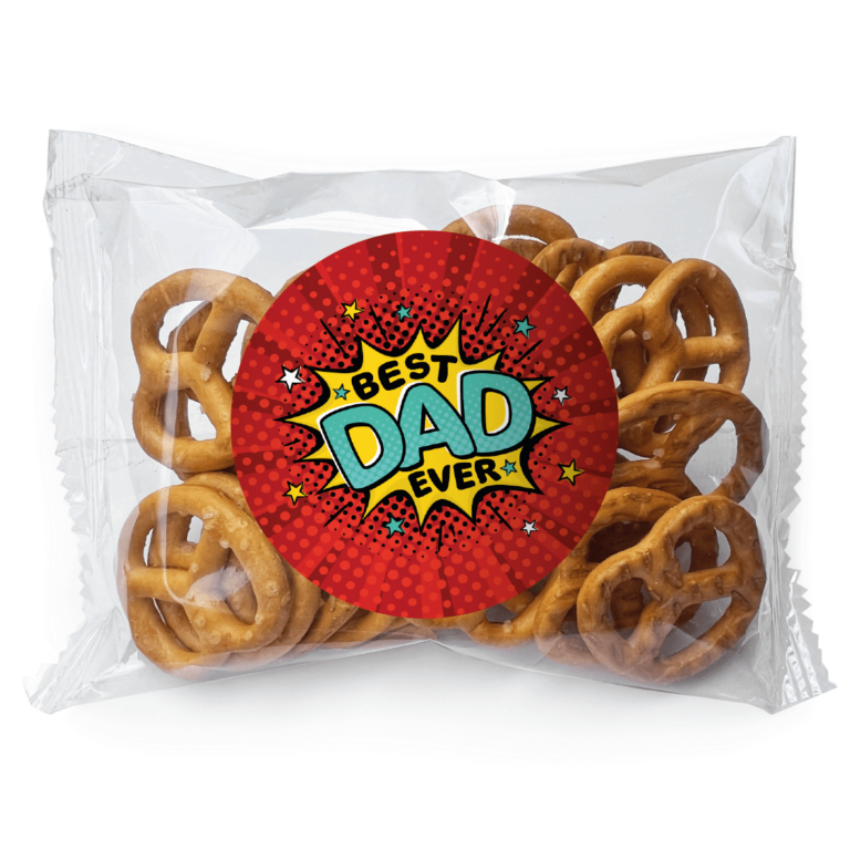 Fathers Day Comic Style Personalised Pretzel Bags