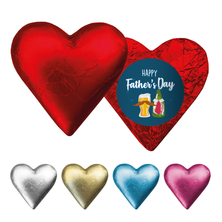 Fathers Day Beers Personalised Foil Chocolate Hearts