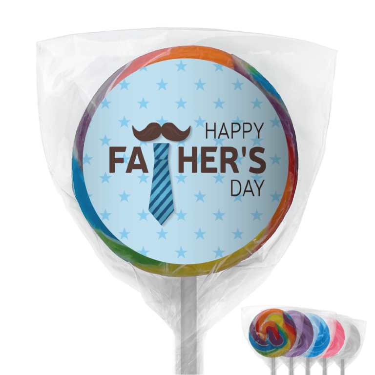 Tie & Moustache Fathers Day Custom Lollipops