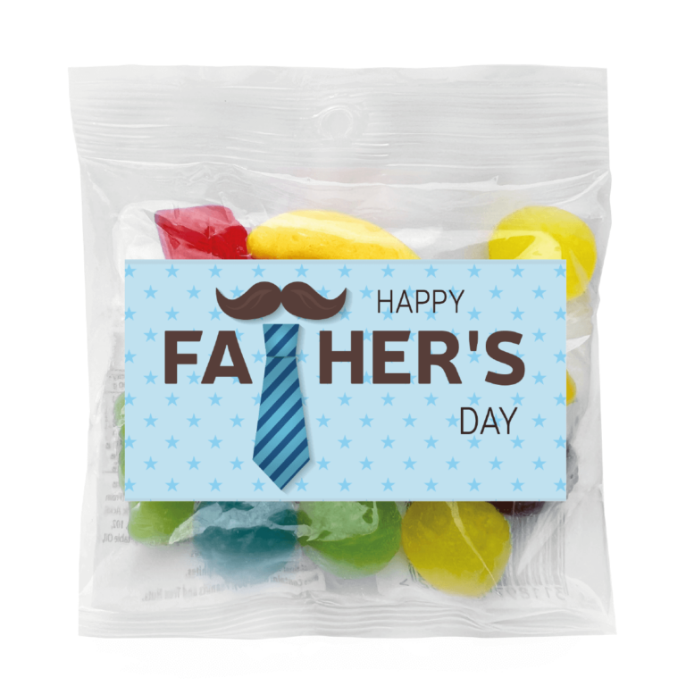 Tie & Moustache Fathers Day Personalised Party Lolly Bags