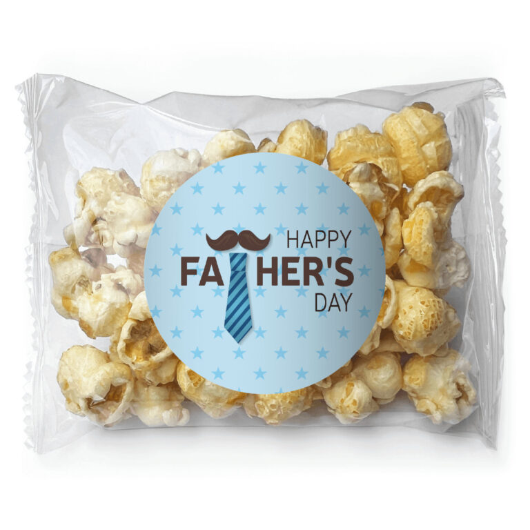 Tie & Moustache Fathers Day Personalised Popcorn Bags