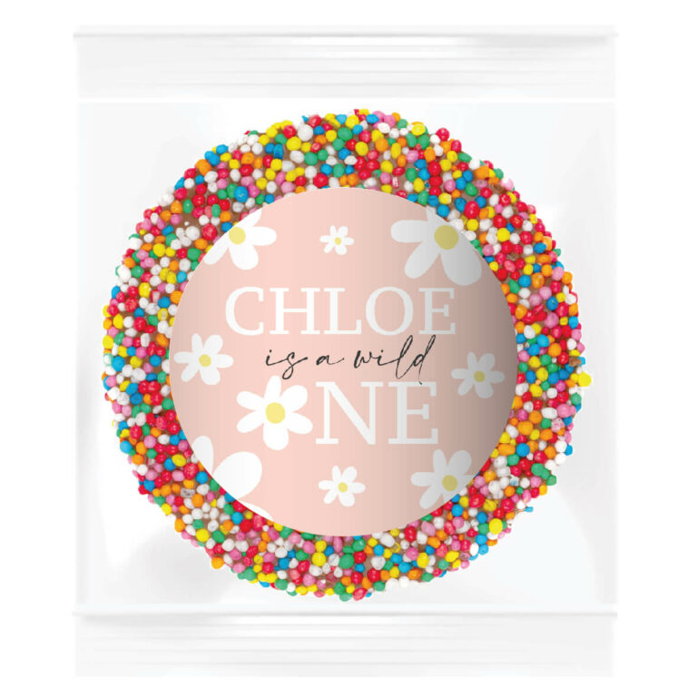 Pink Daisy Theme Personalised Giant Chocolate Speckles