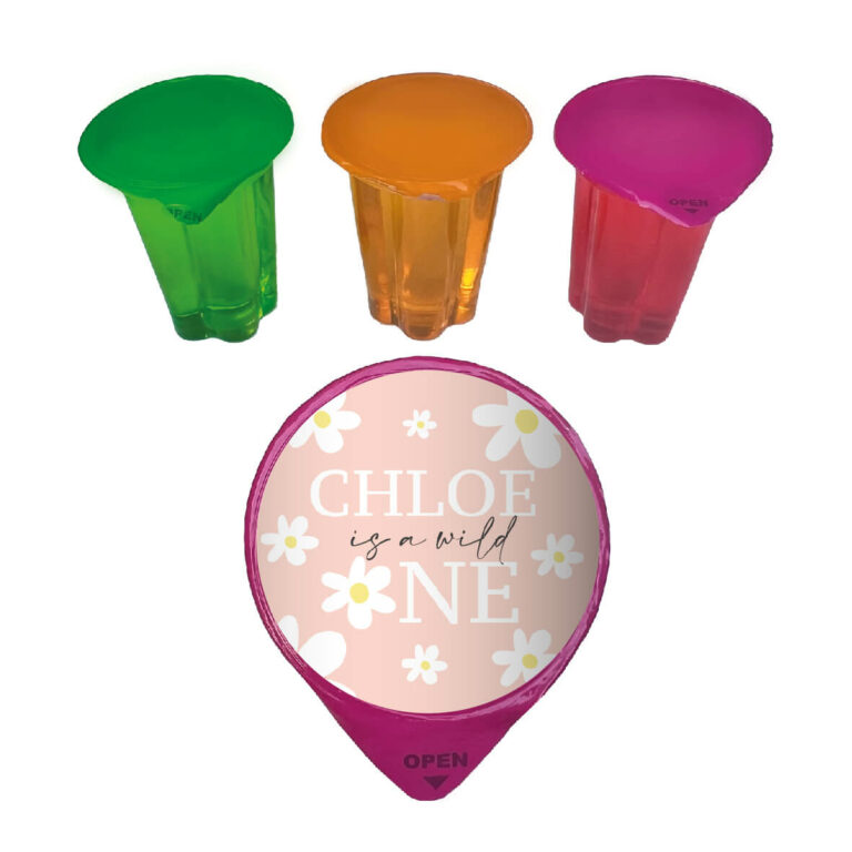 Pink Daisy Design Custom Jelly Cups