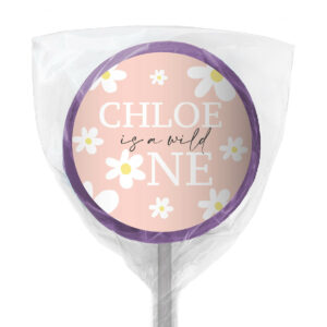 Shop for White Flower Personalised Purple Lollipop - Australia