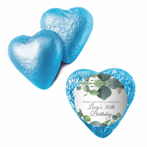 Shop for blue customised birthday chocolate foil hearts - Australia