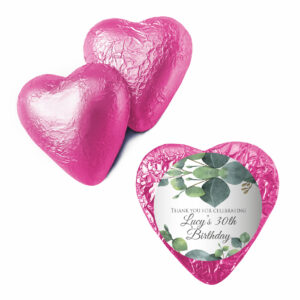 Shop for pink customised birthday chocolate foil hearts - Australia
