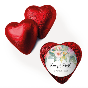 Shop for red custom chocolate foil hearts - Australia