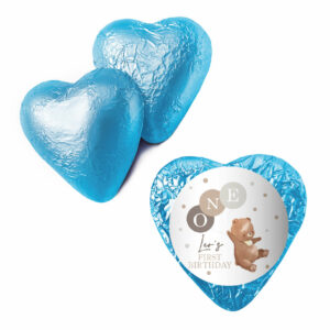 Shop for cute blue teddy foil heart with large font - Australia