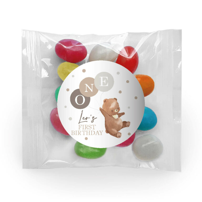 Bear & Balloons Personalised Mini Jelly Bean Bags