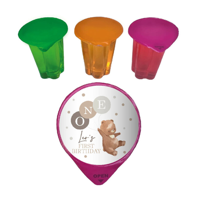 Bear & Balloons Personalised Jelly Cups