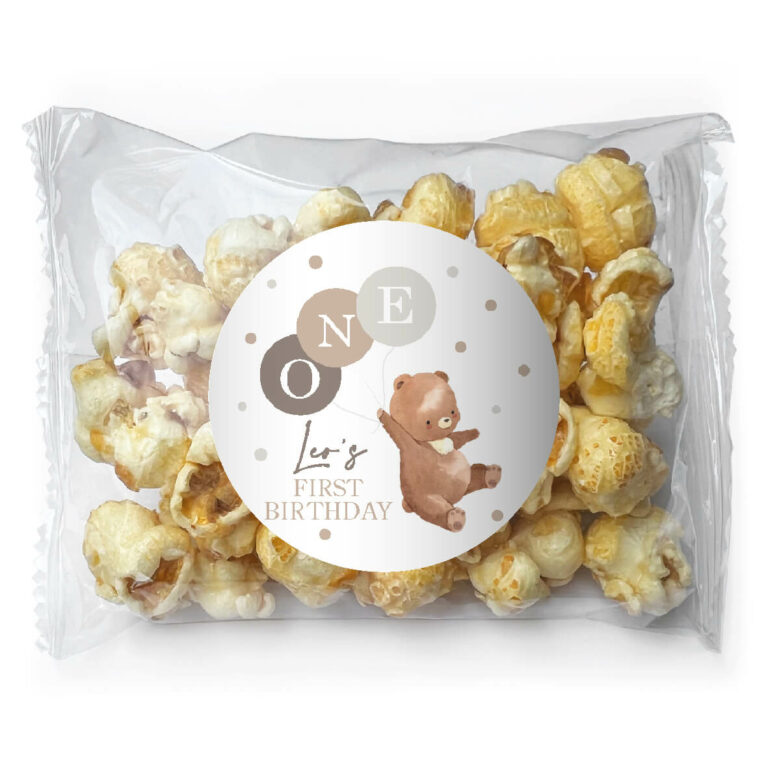 Bear & Balloons Personalised Popcorn Bags
