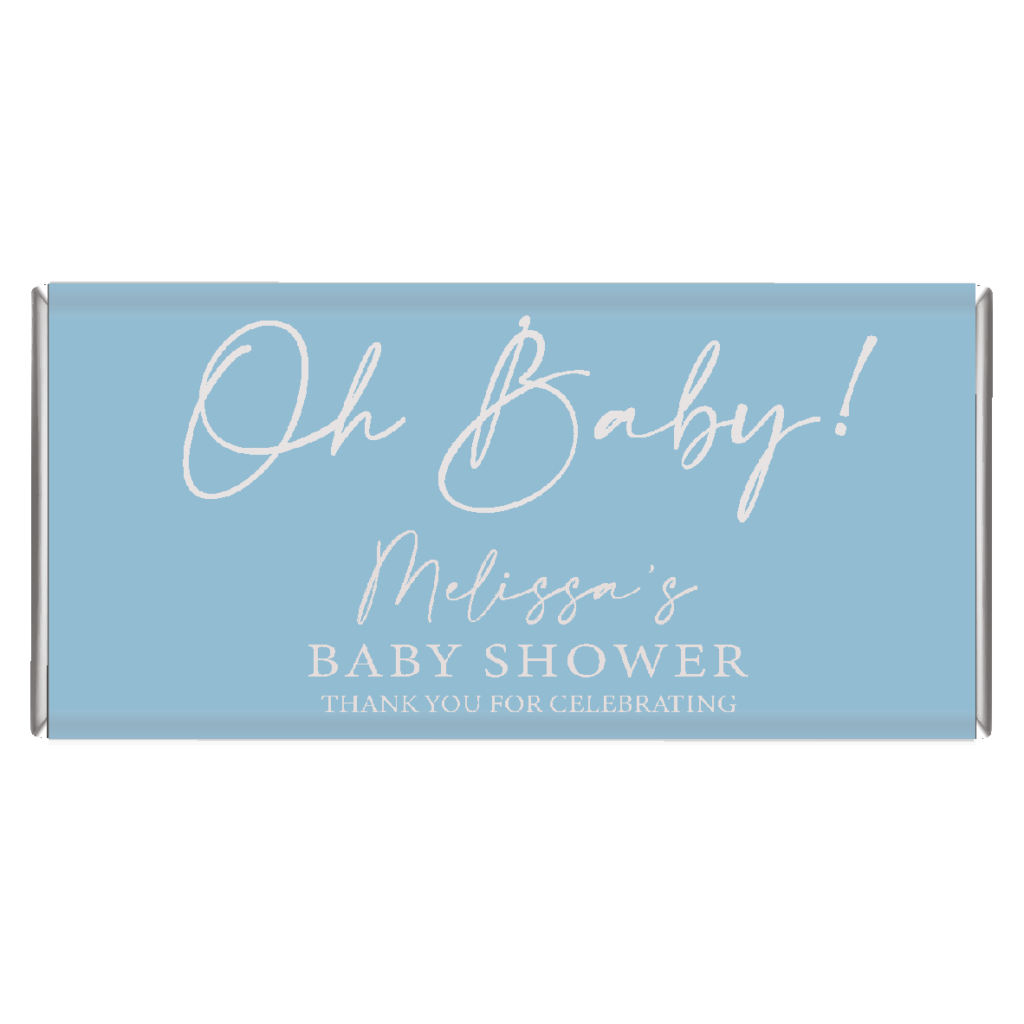 Shop for oh baby pastel blue baby shower personalised chocolates - Australia