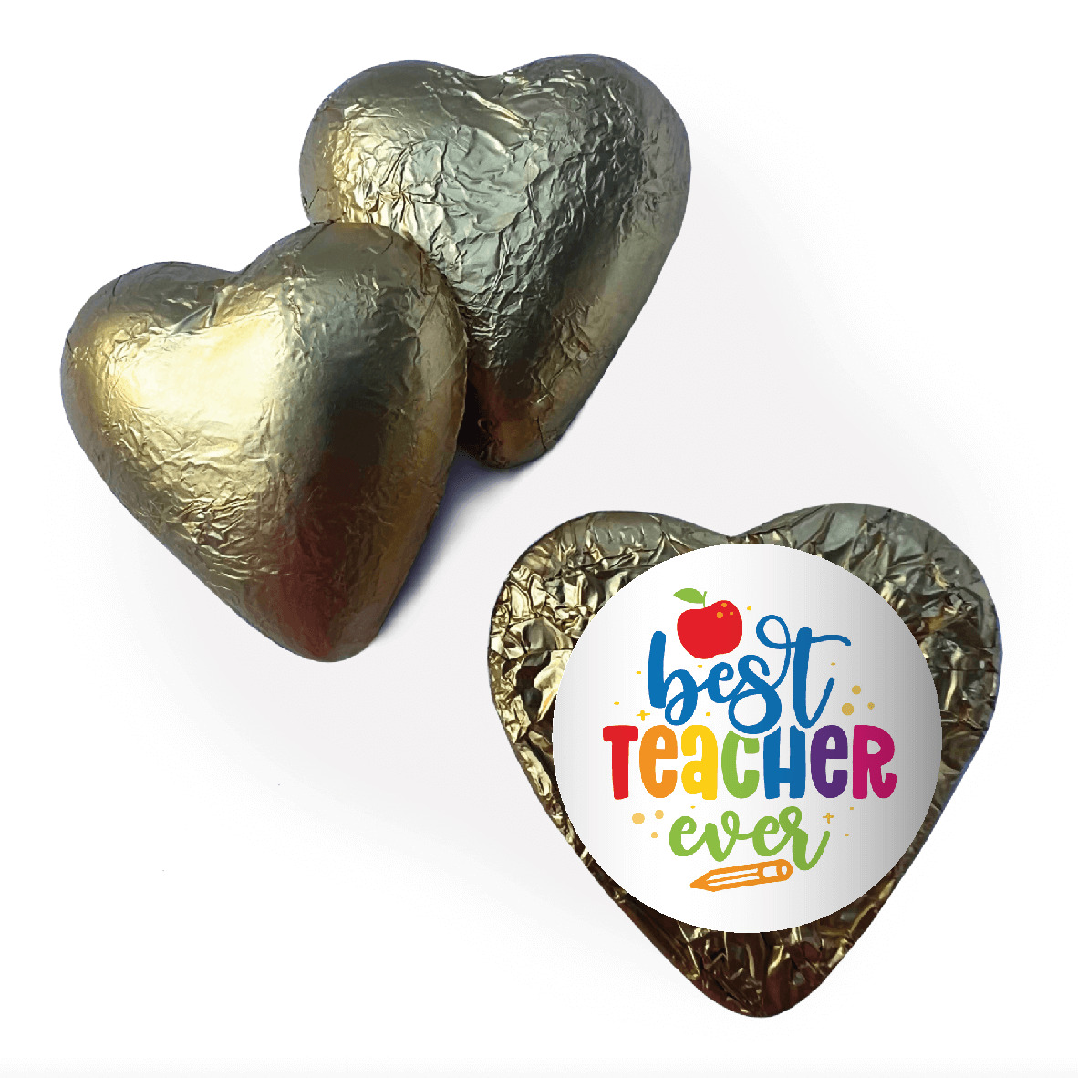 Shop for teachers' day customised gold foil heart - Australia