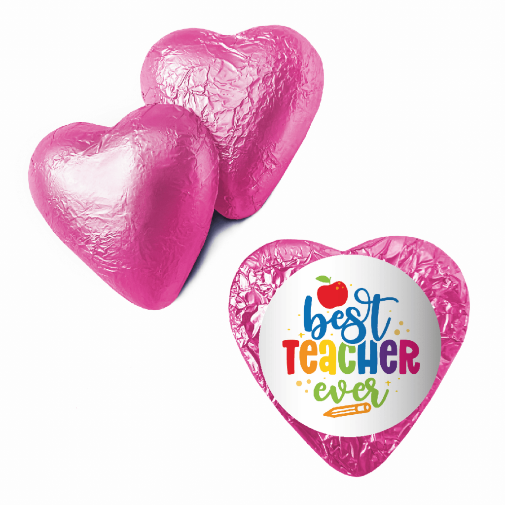 Shop for teachers' day customised pink foil heart - Australia