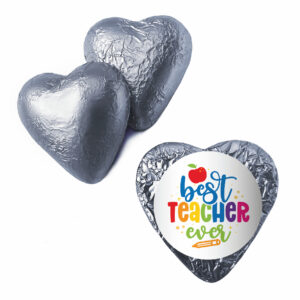 Shop for teachers' day customised silver foil heart - Australia