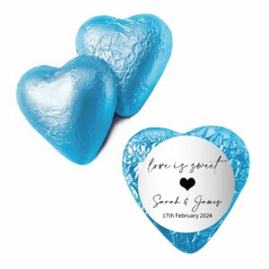 Black & White Confetti Custom Foil Premium Chocolate Hearts,custom chocolate hearts