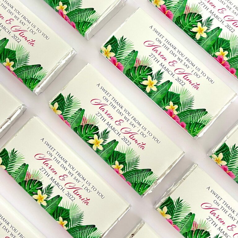Tropical Daze Personalised Chocolate Bar Favours