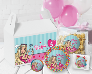 Barbie Theme Personalised Kids Party Lolly Box Pack