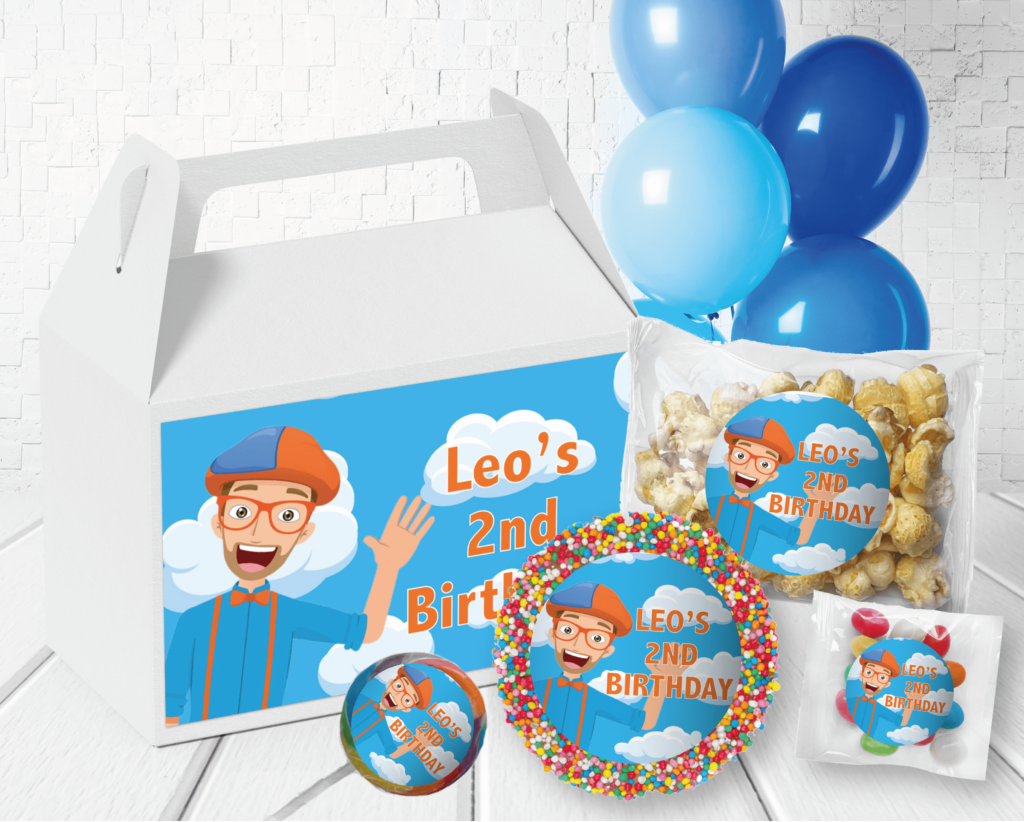 blippi theme personalised kids party lolly box pack (copy)