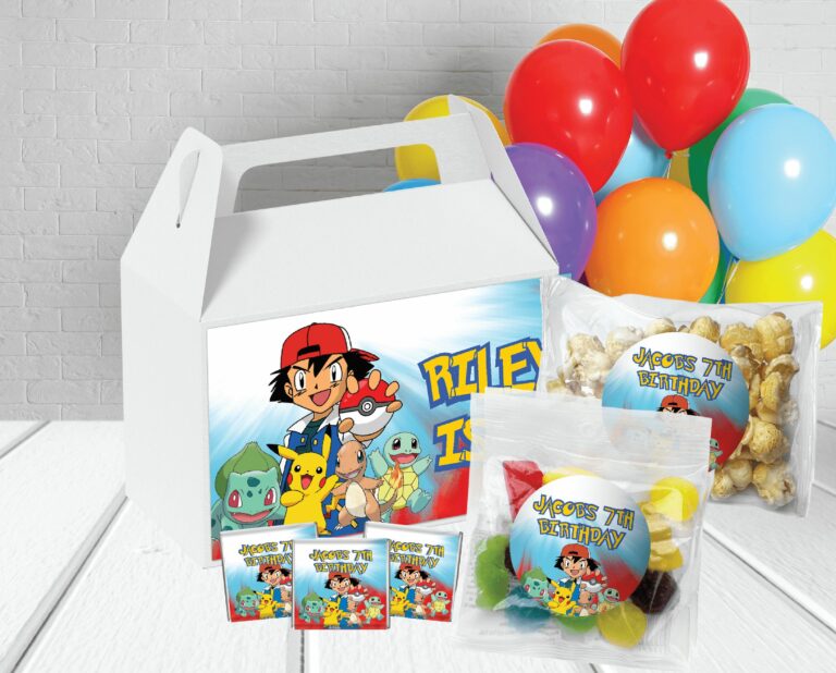Pokemon Theme Personalised Kids Party Lolly Box Pack