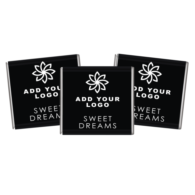 Add Your Logo Black & White Sweet Dreams Petite Chocolates