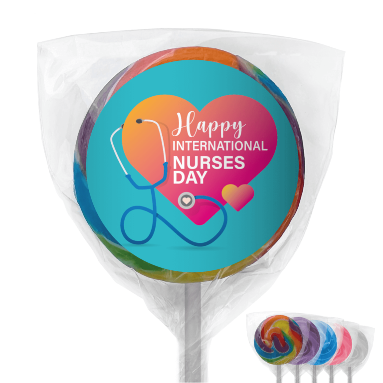International Nurses Day Heart Personalised Lollipops
