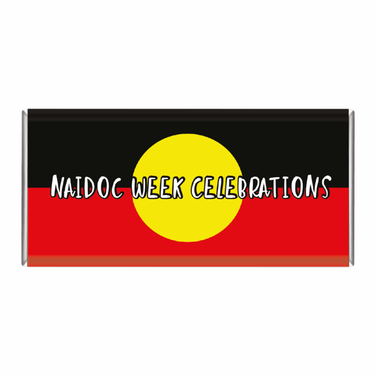 NAIDOC Week Aboriginal Flag Personalised Chocolate Bars