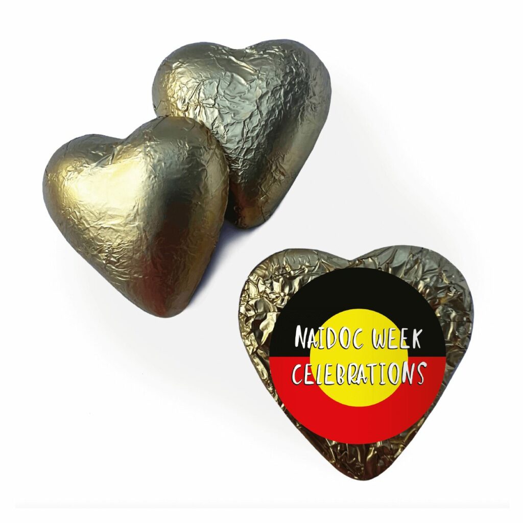 aboriginal flag naidoc gold heart