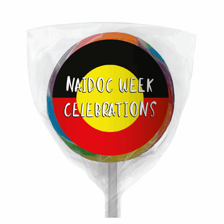 NAIDOC Week Celebration Aboriginal Flag Custom Lollipops