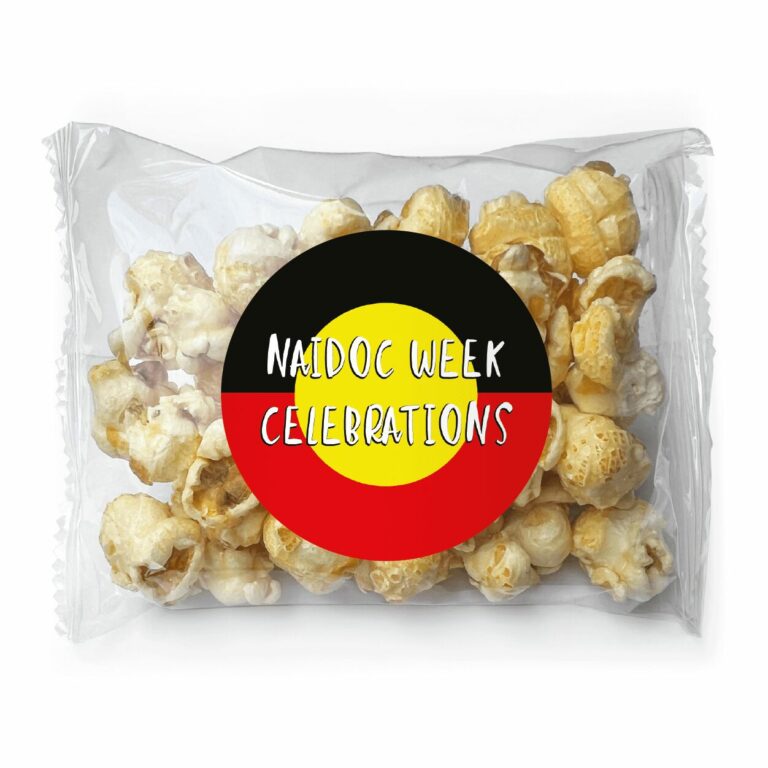 NAIDOC Week Celebration Aboriginal Flag Personalised Popcorn Bags