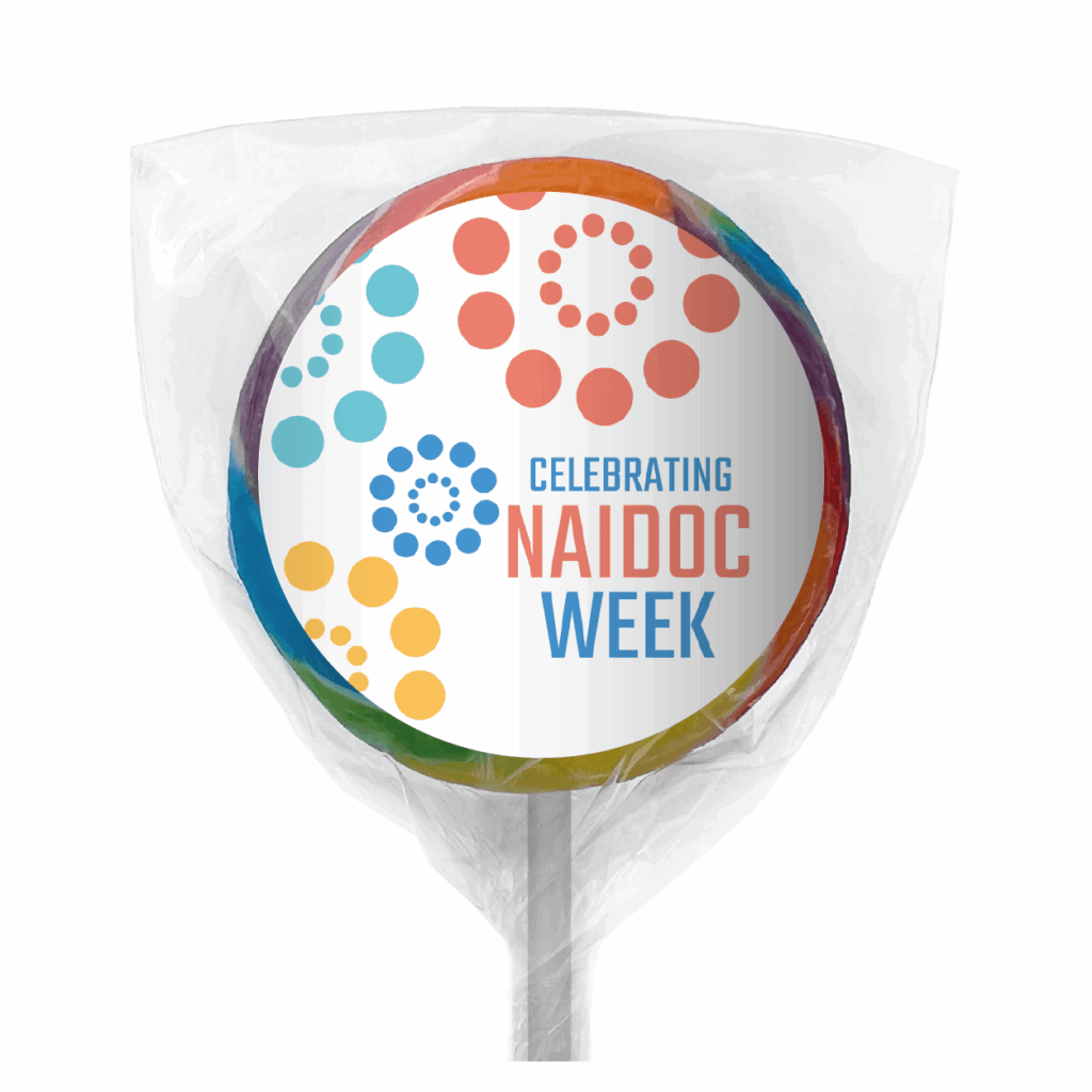 naidoc pastel dots lollipop rainbow