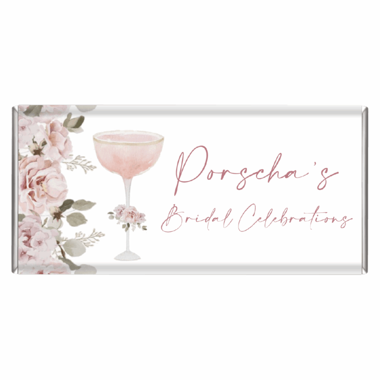 Petals & Prosecco Personalised Bridal Shower Chocolate Bars