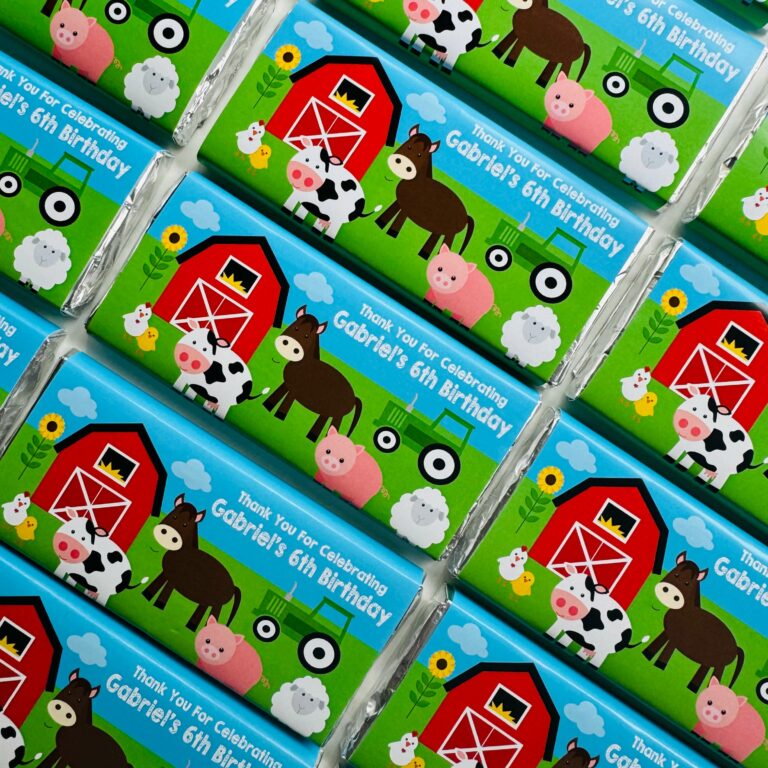 Farm Yard Friends Personalised Chocolate Bar Favours