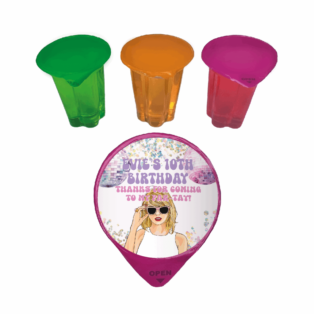 swiftie party personalised jelly cup favors