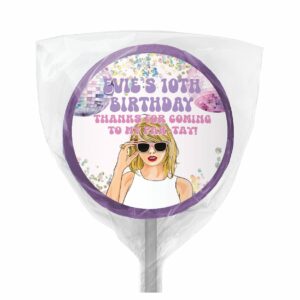 swiftie party personalised lollipop favours purple