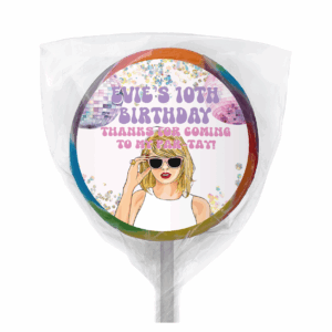 swiftie party personalised lollipop rainbow