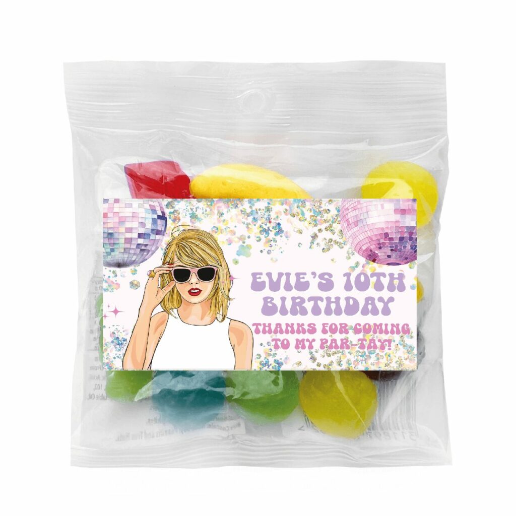 swiftie party personalised lolly bag favors