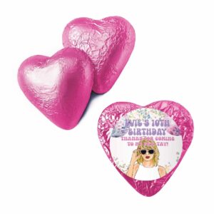 swiftie party personalised chocolate heart favours